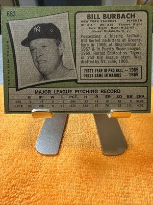 1971 Topps - High # Bill Burbach #683