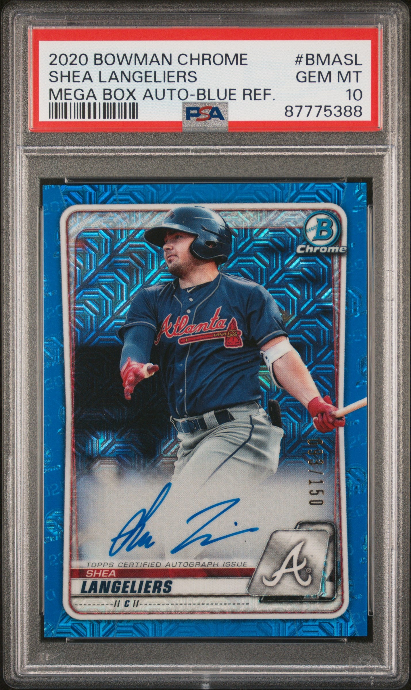 2020 Bowman Chrome Autographs #BMASL Shea Langeliers-Blue Ref. PSA 10