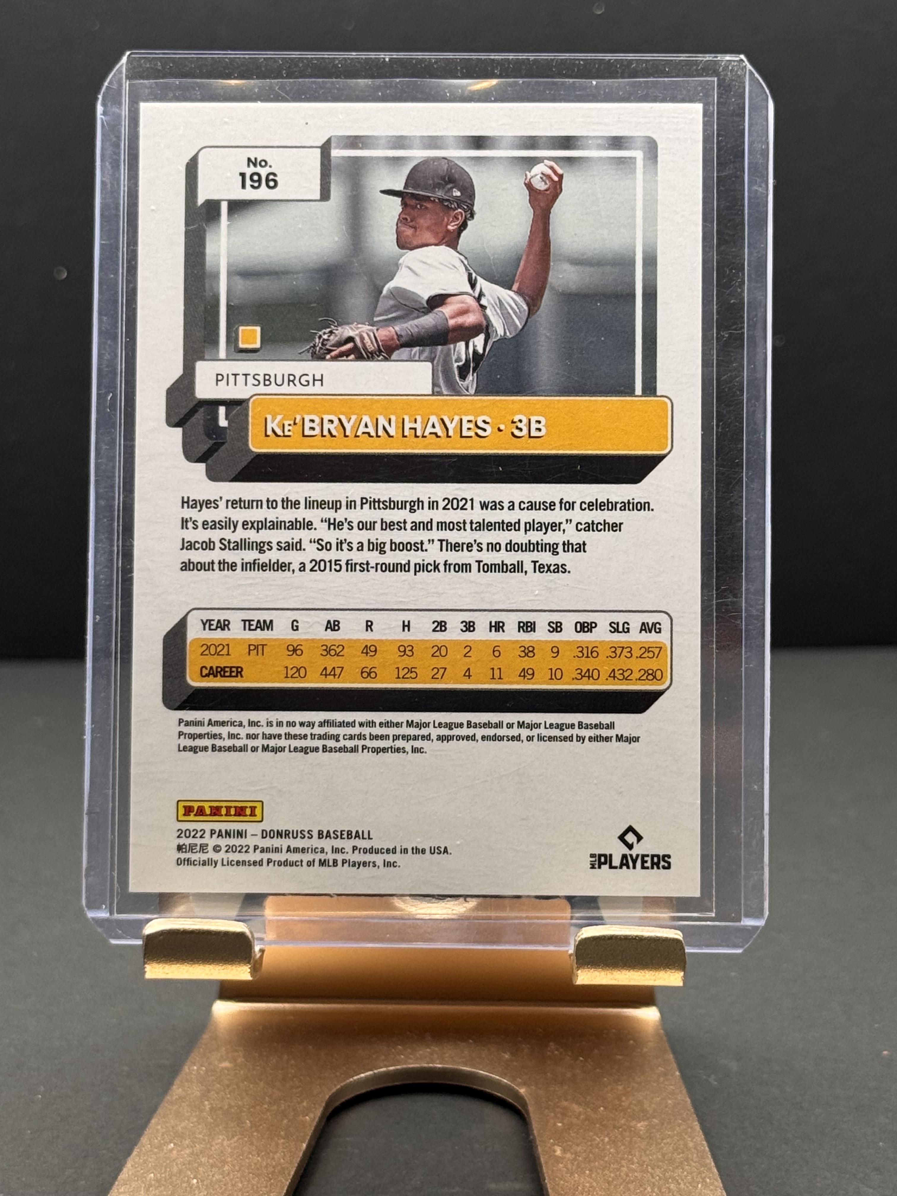 2022 Donruss #196 Ke'Bryan Hayes On Fire Emoji #/75