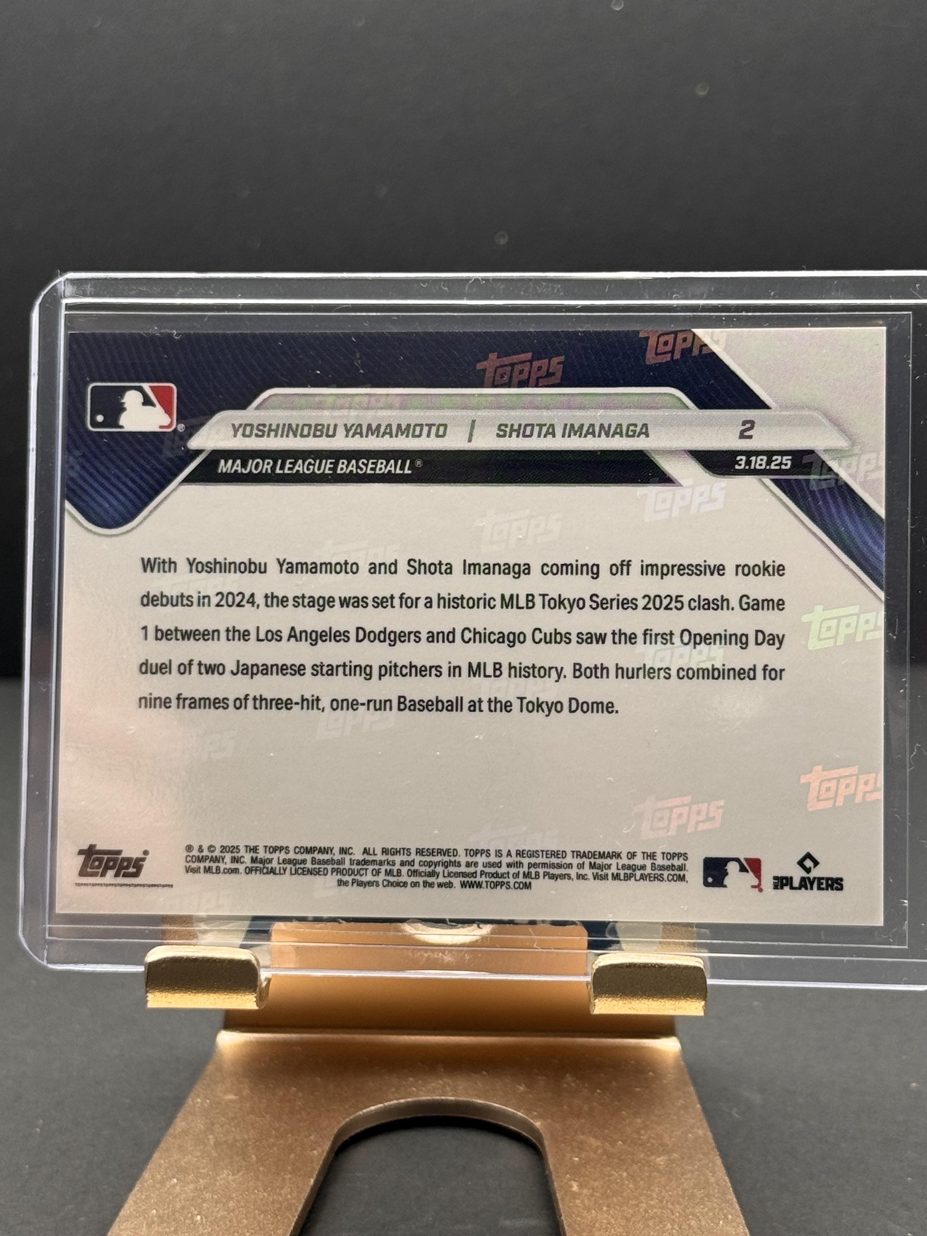 2025 Topps Now #2 Yoshinobu Yamamoto / Shota Imanaga