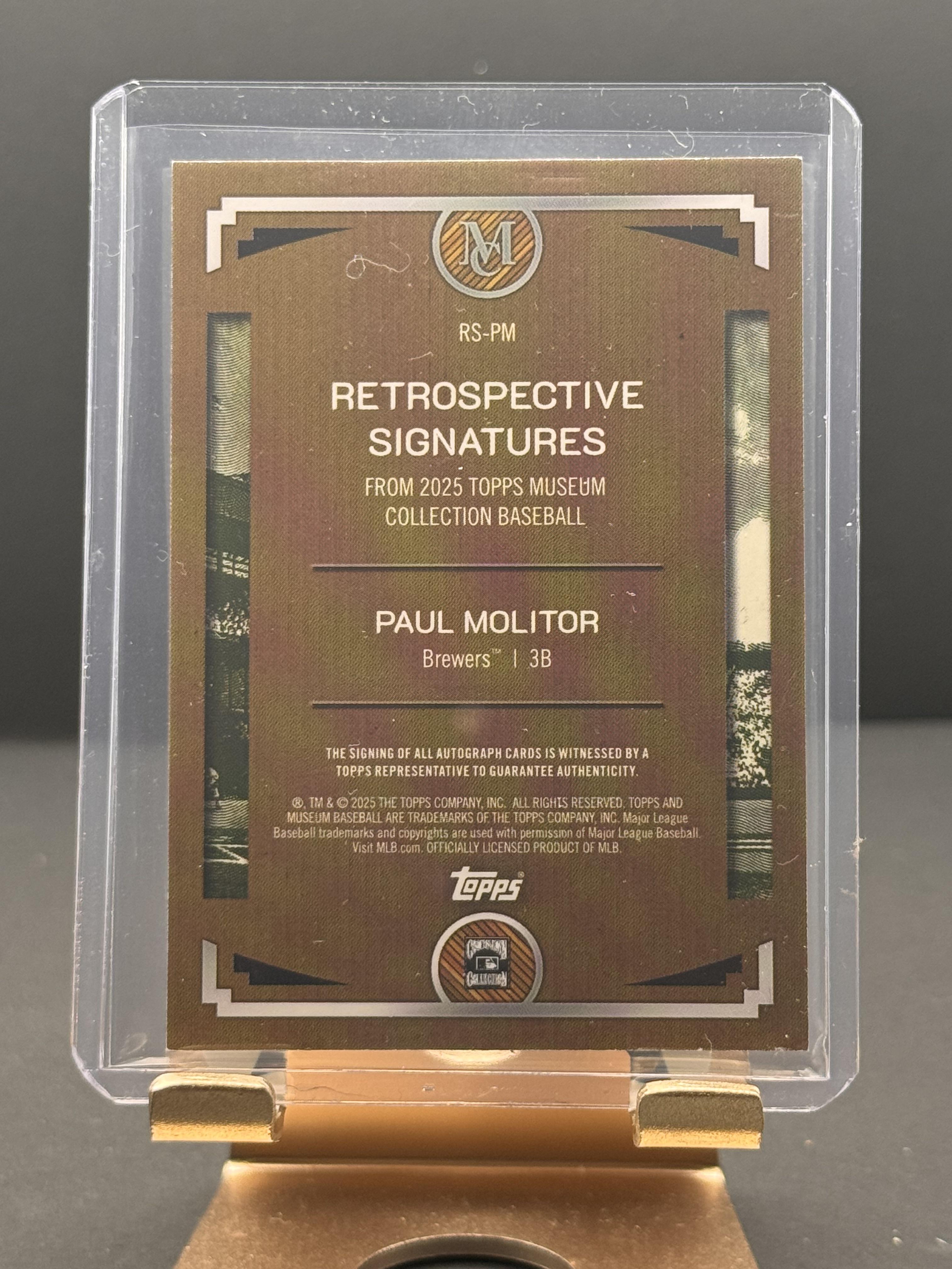 2025 Topps Museum Collection #RS-PM Paul Molitor Retrospective Signatures #/149