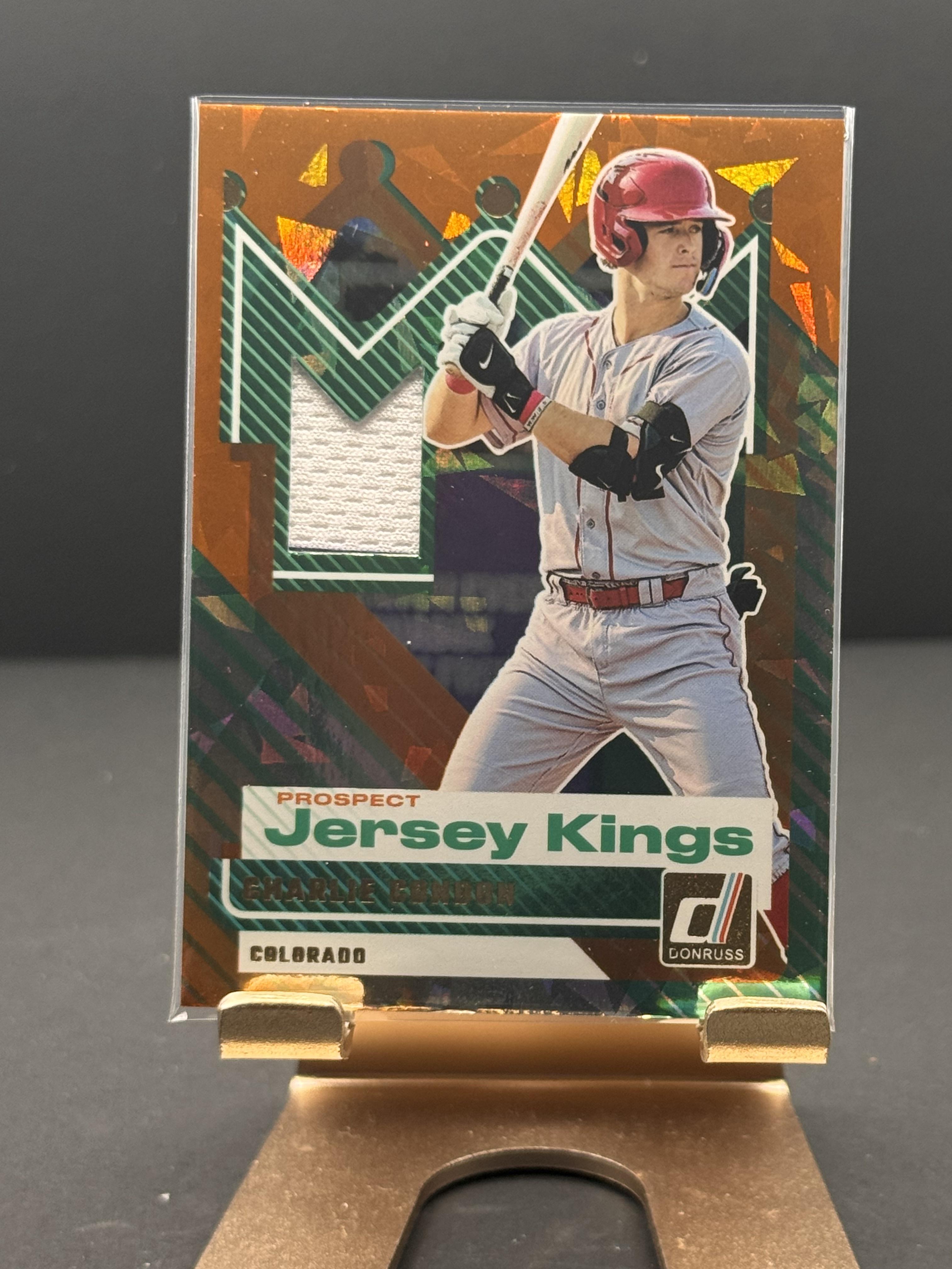 2025 Donruss #PJK-CC Charlie Condon Prospect Jersey Kings Orange Ice